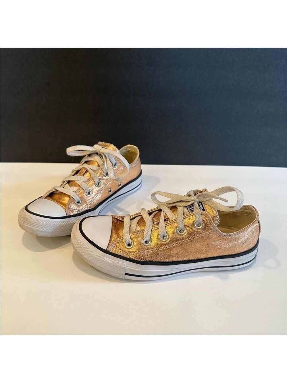 Converse All Stars Copper Metallic Low Top Women’s Size 6